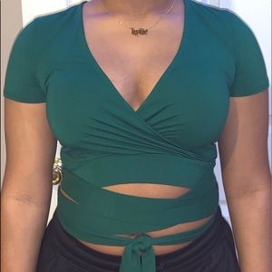 Green Tie Up Top